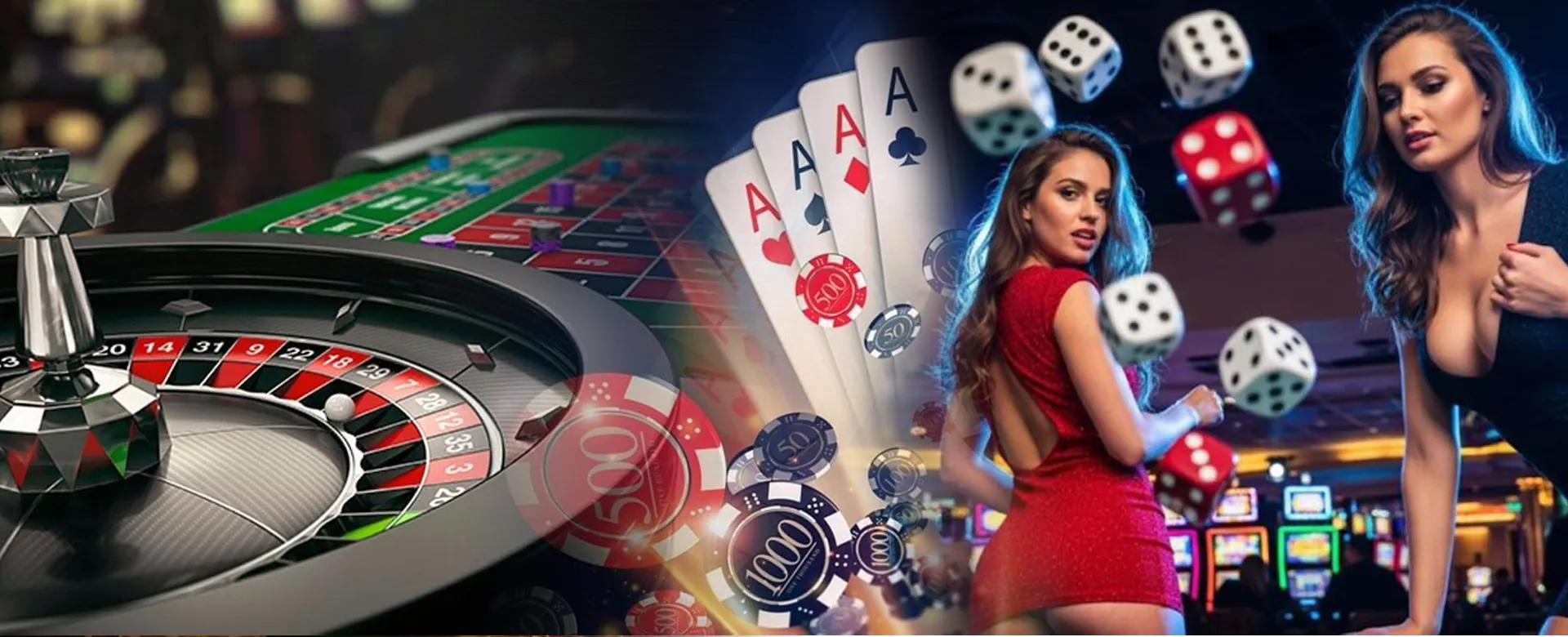 Dynamic gaming background with casino elements